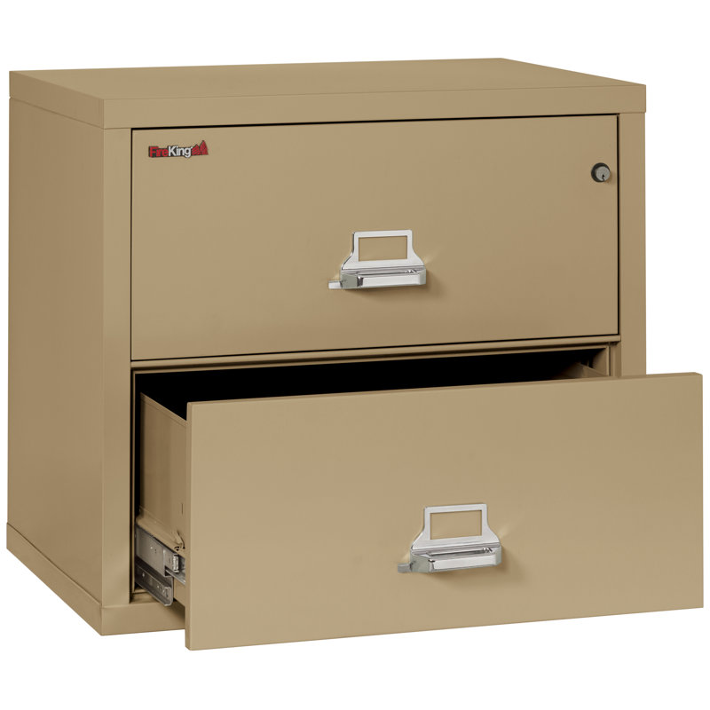 Fireproof 2 - Drawer File Cabinet, Key Lock, Sand