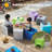ECR4Kids Tri-Me Table and Cube Chair Set, Multipurpose Furniture, 3-Piece-88488453