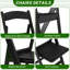 Chaise pliante simple rembourrée en plastique noir-1126831126