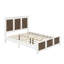 Ensemble de chambre à coucher 4 pièces, lit plateforme de ferme avec décoration en bois, table de chevet et commode avec poignée en métal-1217507281-1217507280