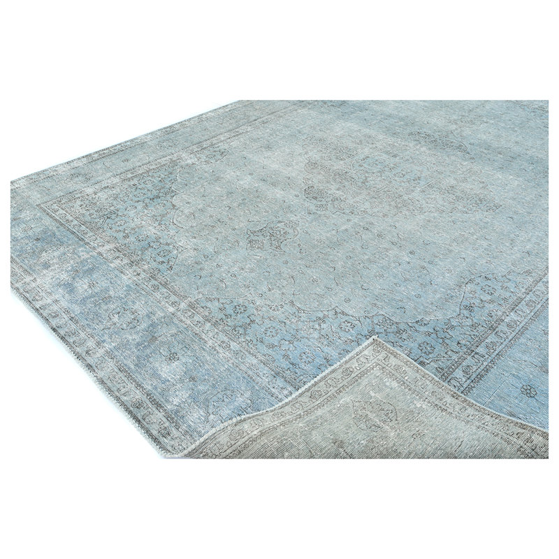 ZIVNVIZIGLB00 Wool Area Rug in Blue, Rectangle 5' x 8'