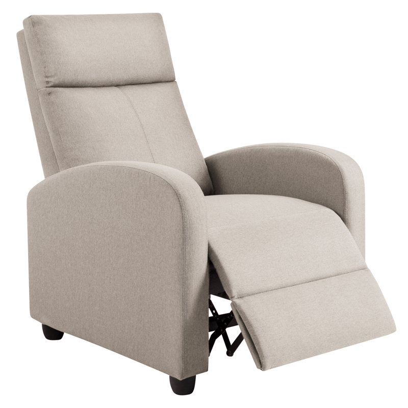 Neecy Upholstered Recliner, Beige Linen Blend