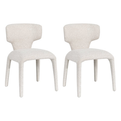 Bethanie Modern Upholstered Fabric Curved Back Dining Accent Side Chair by Latitude Run