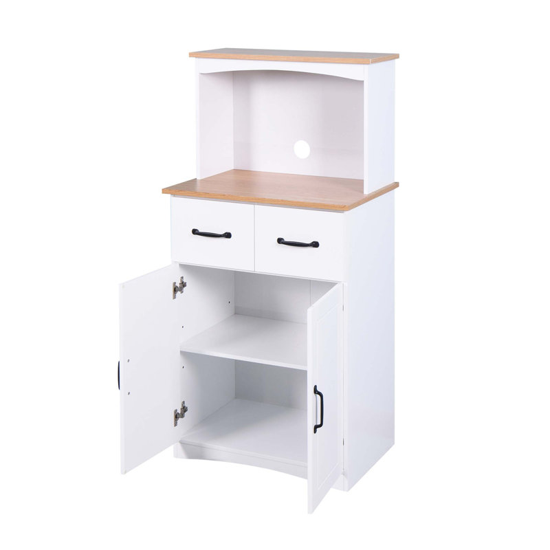 Armoire de cuisine en bois avec garde-manger et micro-ondes avec tiroir de rangement