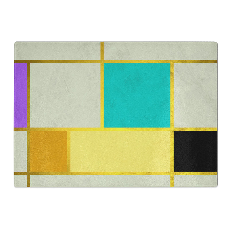 Abstract Lines Chopping Board, 0.4cm H x 28.5cm W x 39cm L