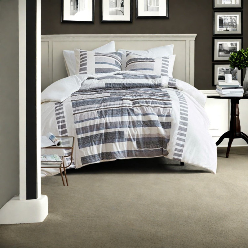 Modern Cotton Bedding Sets, Full/queen, Artisan Style For Home