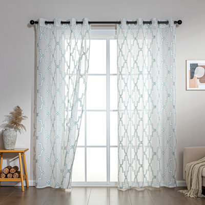  Lace Sheer Sheer Curtain(Set of 2)