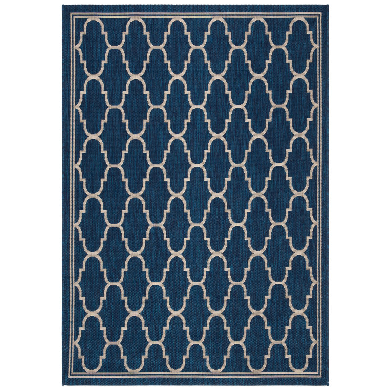 Tapis d'intérieur / extérieur à motif géométrique Reid Performance, Rectangle 6 pi 7 po x 9 pi 6 po