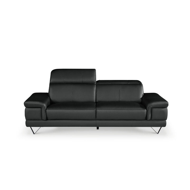 Genuine Leather Sofa, 2, Black