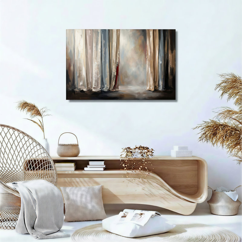 Ensemble de 1 rideau sur toile, H 36 po x l 48 po, Toile tendue