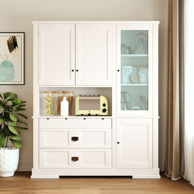 Traditional 63.3x17.8x78.3inch Freestanding Buffet with Hutch
