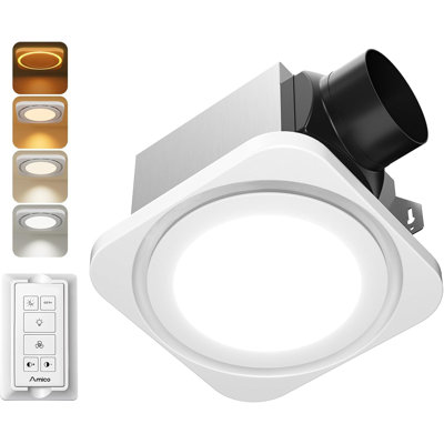 Bathroom Exhaust Fan with Light, 80 CFM 1.0 Sones, Ceiling Mounted Retrofit Ventilation Fan with 1400LM 18W LED Light