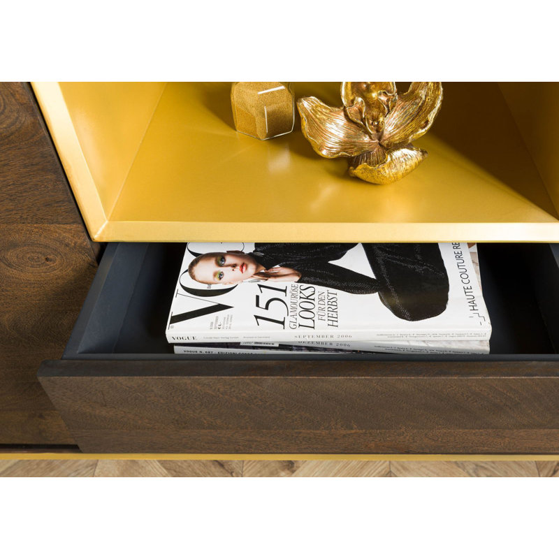 Chicago TV Stand for TVs up to 75", Brown, white and pink