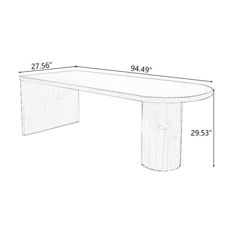 Walnut Rectangular Solid Wood desks, 29.53" H x 94.49" W x 27.56" D