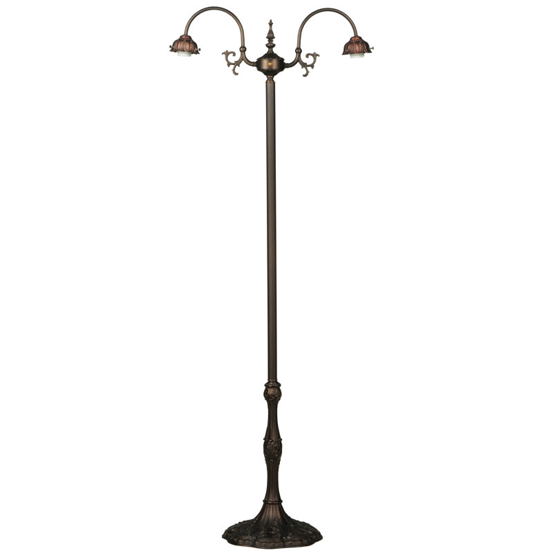 Capri 56.5'' Mahogany Bronze Stained Glass Tree Floor Lamp