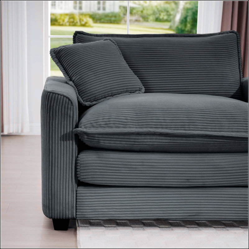 Canapé surdimensionné à coussin modulaire, Gris