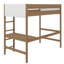 Lit mezzanine simple avec bureau intégré recouvert de tissu molletonné