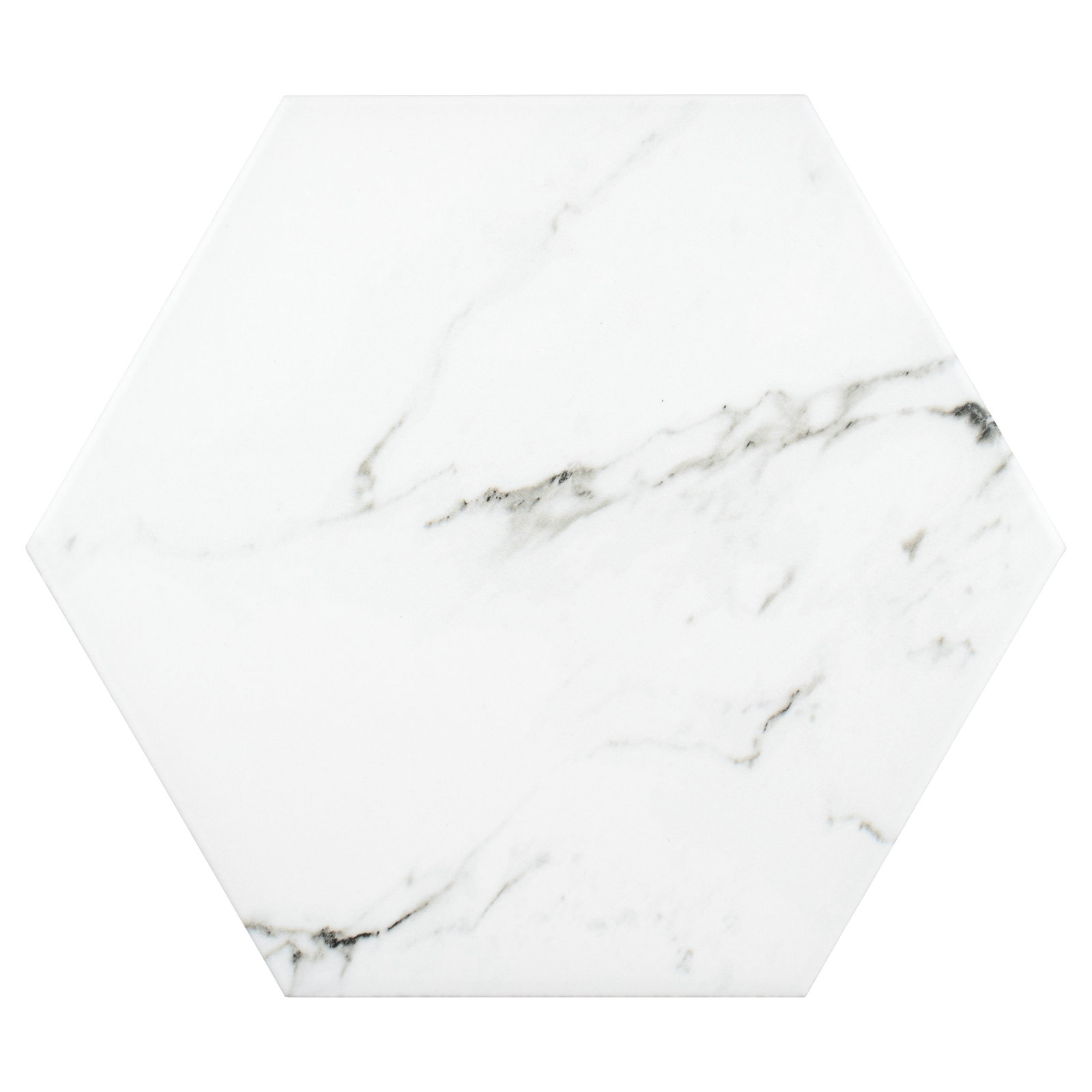 Timeless Hex Calacatta 8-5/8" x 9-7/8" Beveled Porcelain Patterned Wall & Floor Tile
