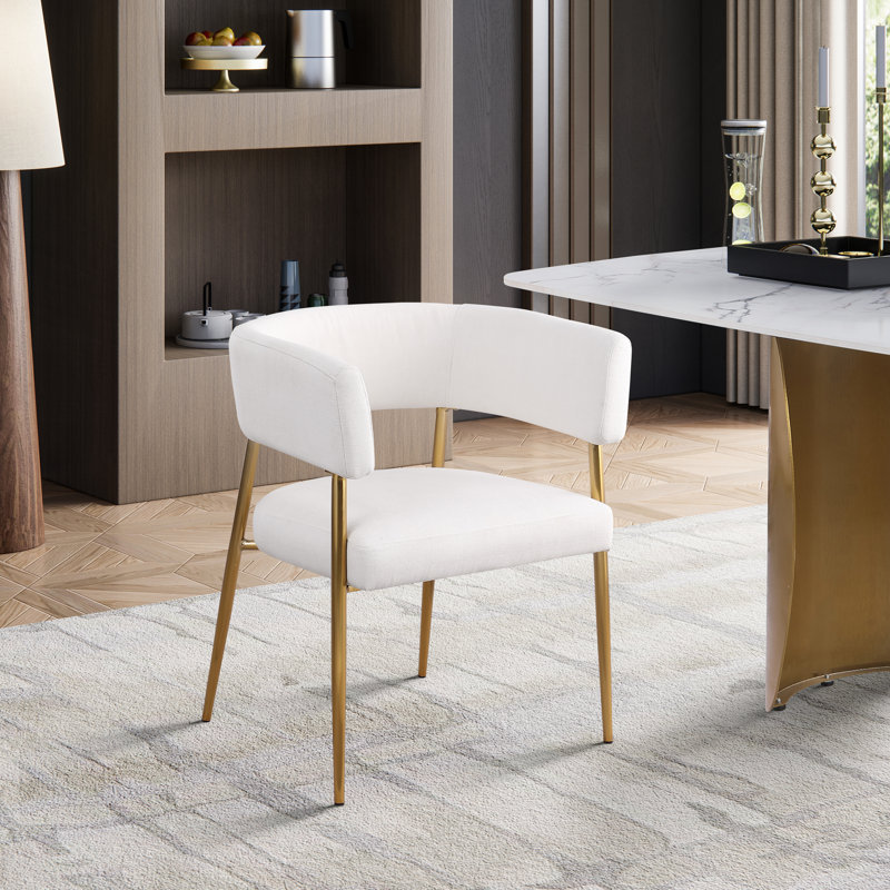 Chaise Kleanthi, Tissu crème texturé en lin