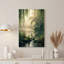Sunlit Stream Flowing Through Mossy Rocks Under Hanging Willow Leaves Canvas Wall Art-132729110