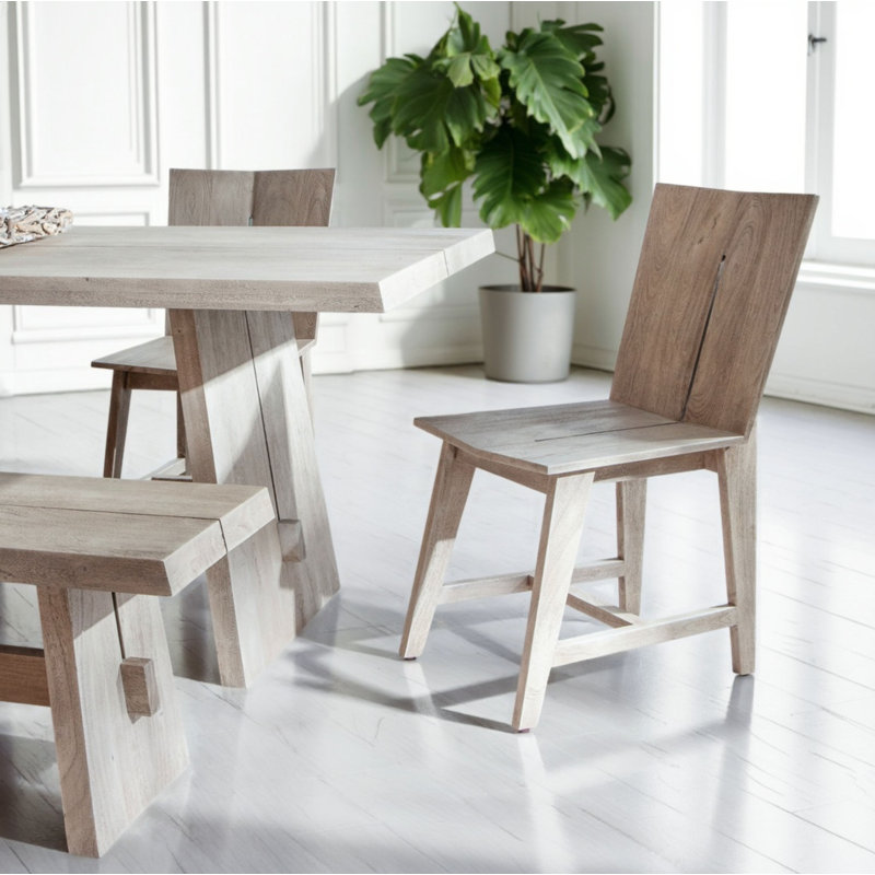 Acadia Dining Chair, Beige Wood