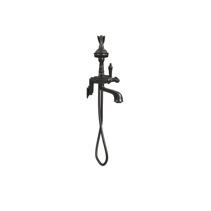 2 Handle Bathroom Clawfoot Tub Faucet with Diverter, Antique Bronze