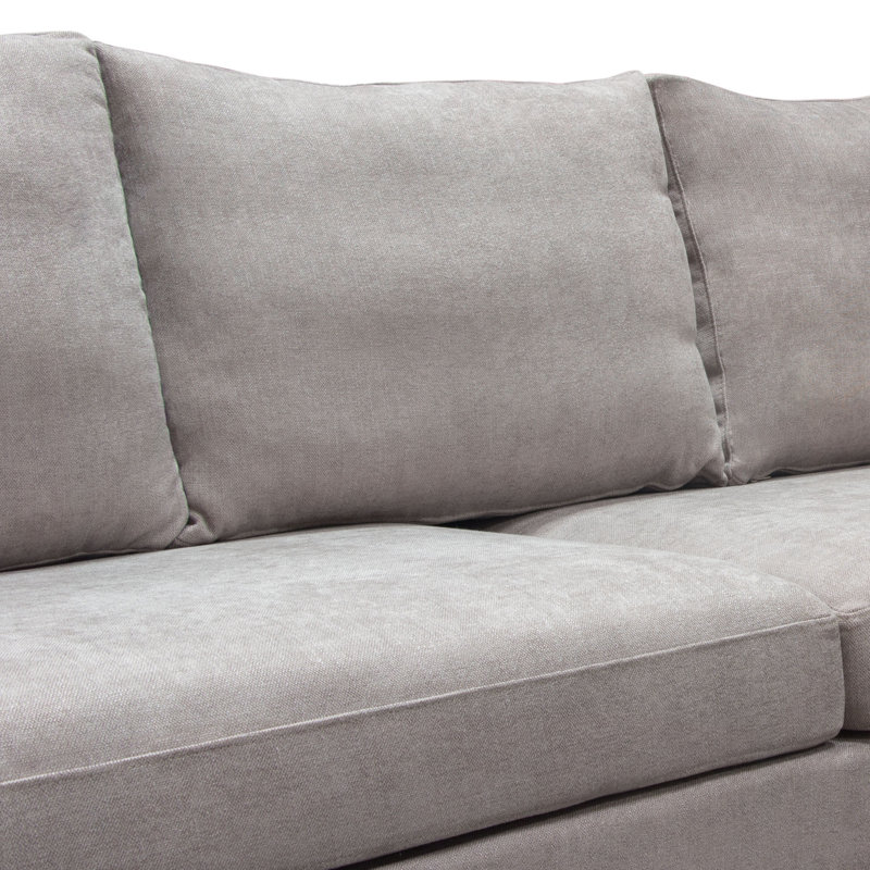 Canapé à accoudoirs carrés de 95 po Seattle, 100 % polyester gris