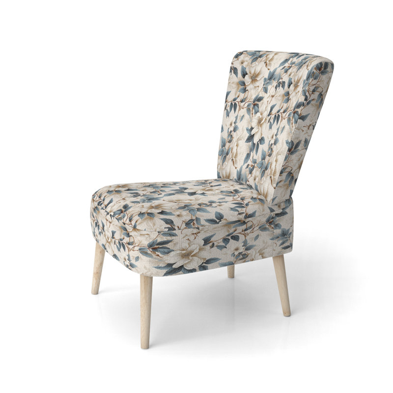Chaise d'appoint rembourrée bohémienne et éclectique Vintage Flora II