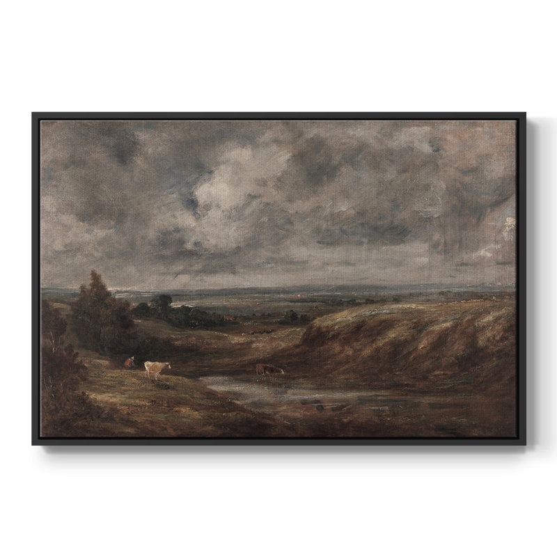 "Vintage Landscape -DXV III" sur toile, H 27 po x l 41 po, Noir