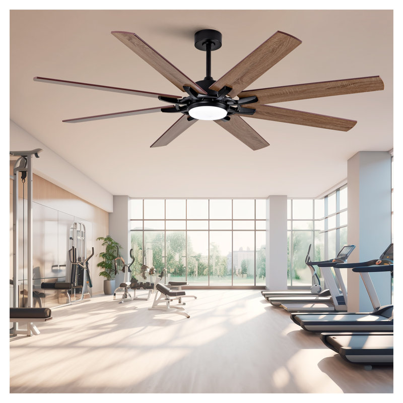 72-Inch Large Ceiling Fan with Light - Modern 8-Blade Dual-Finish Outdoor Indoor DC Motor Fan with Remote, Dimmable LED & Reversible Airflow
