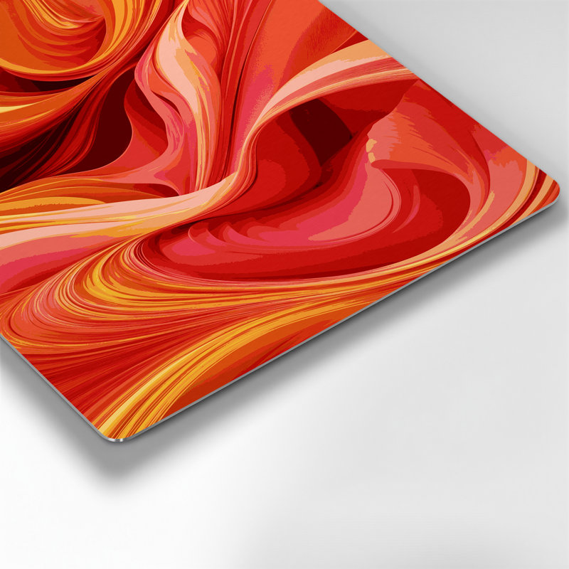 Digital Abstraction 1 Red Metal Wall Art, 14" H x 11" W