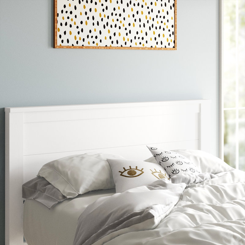 Tête de lit à panneau Tevrat, Blanc, Simple