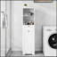 Armoire de trieur de linge inclinable à un compartiment et à un tiroir, peu encombrante et élégante pour une organisation à domicile efficace.