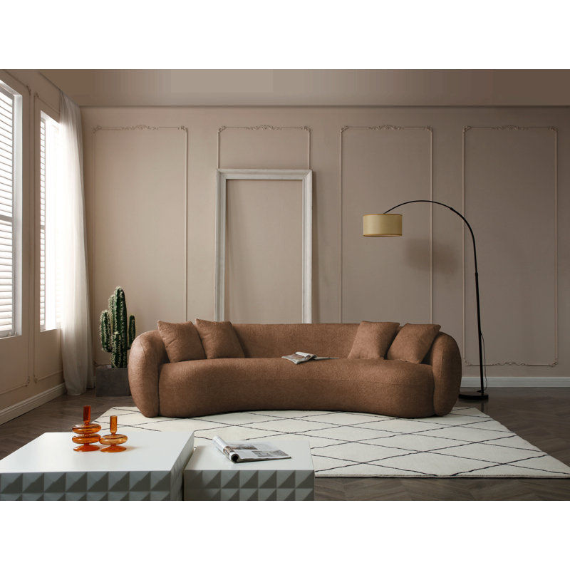 Canapé modulaire 102 pouces 5 places Boucle, Bouclette brune