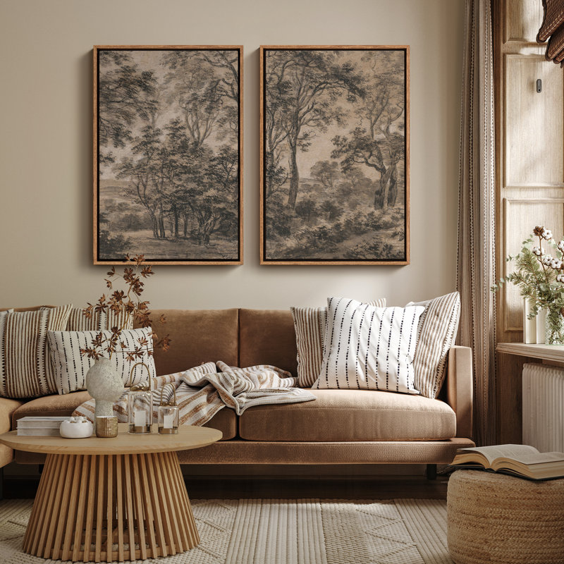 Art mural encadré rétro antique classique pour chambre à coucher, Naturel, H 36 po x l 24 po
