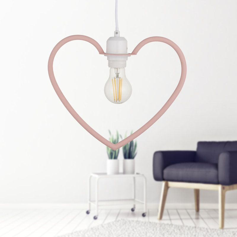 35cm H Metal Novelty Pendant Shade ( Uno ) in Pink