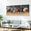 Ensemble de 3 tableaux sur toile représentant des chevaux au galop-1300547196
