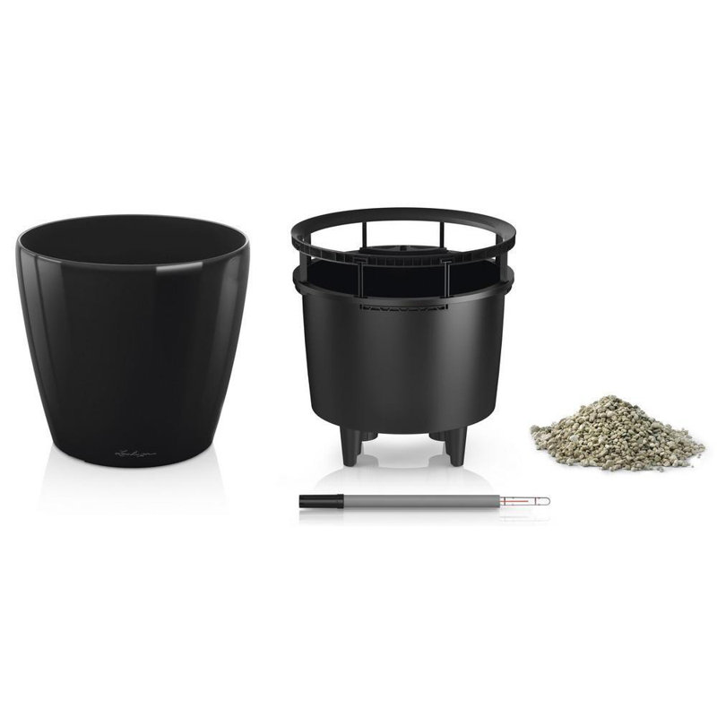 Classico Pot Planter, 26cm H x 28cm W x 28cm D, Black
