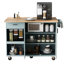 Îlot de cuisine avec comptoir 47,24 po x 33,15 po avec loquet en métal gris