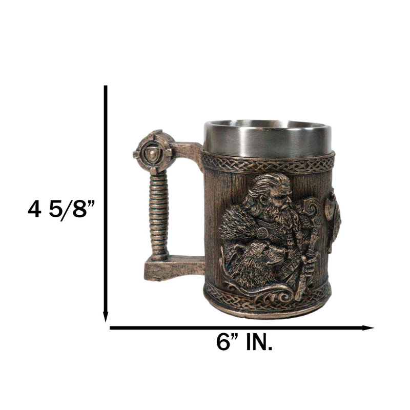 Norse Viking Berserker Warrior avec loup bouclier et hache tasse à café 16 oz