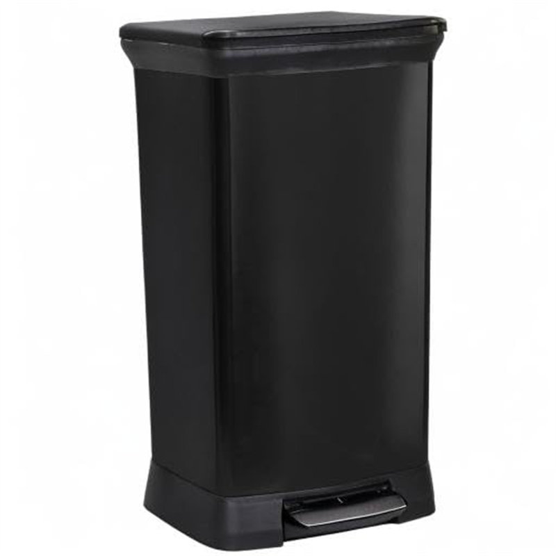Cartney Plastic Kitchen Trash Can - 189.27L, Black