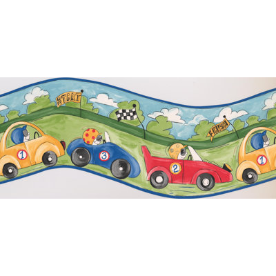 Voiture de course Arles sur une large bordure murale ondulée