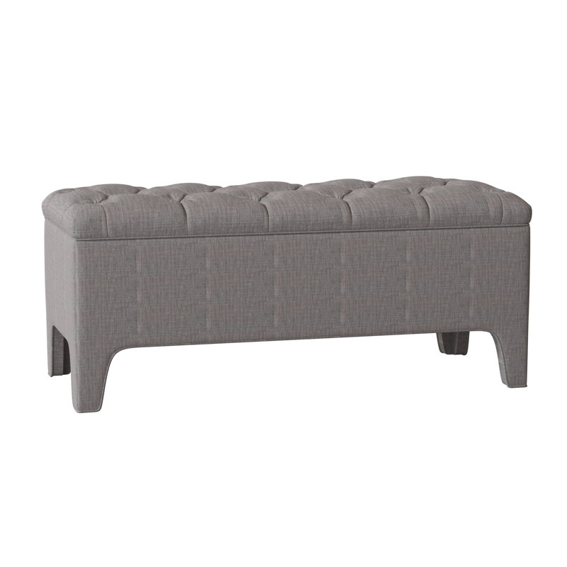 Banc de rangement à couvercle rabattable Lincoln, Gris, H 19 po x l 72 po x P 19 po