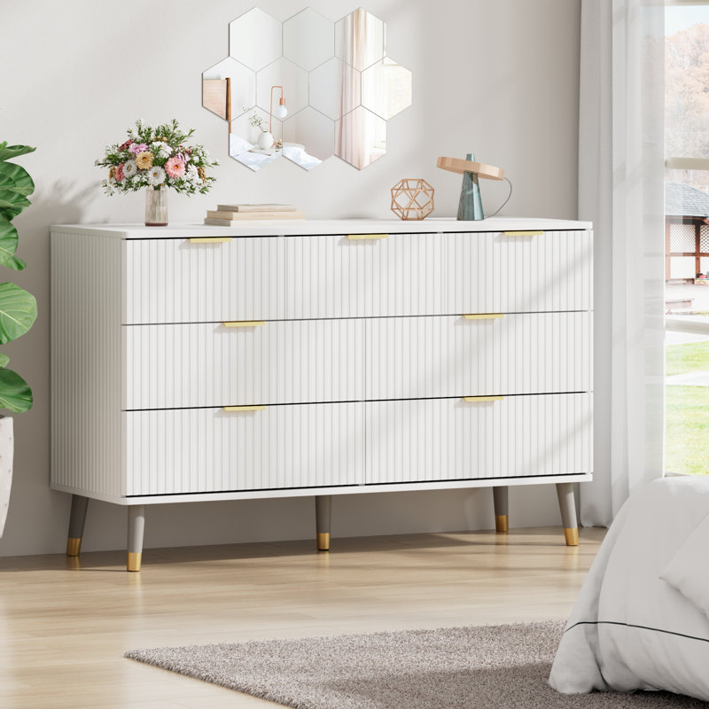 Commode 7 tiroirs Valanda, Blanc