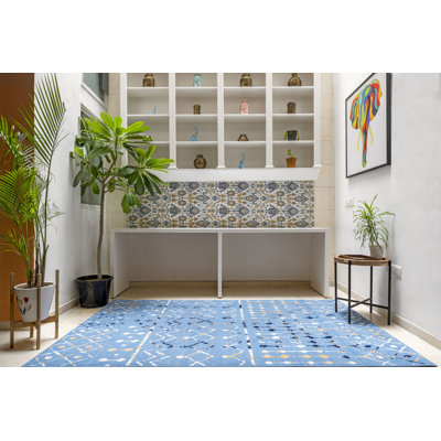 Tapis gris / rouge / bleu marine Emmeloord