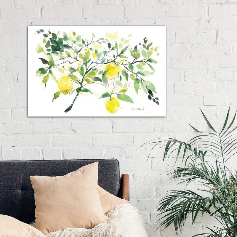 Lemon Branch by Claudia Bianchi - Wrapped Canvas Painting, 101.6 cm H x 66.04 cm W x 1.91 cm D