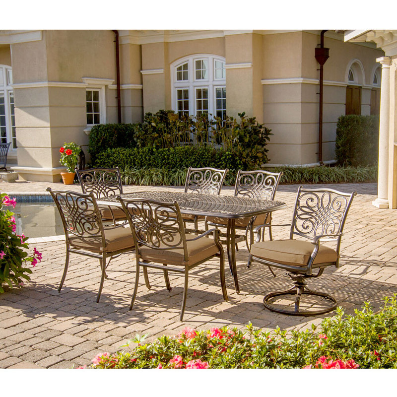 Carleton Rectangular 6- Person 72" Long Dining Set with Cushions