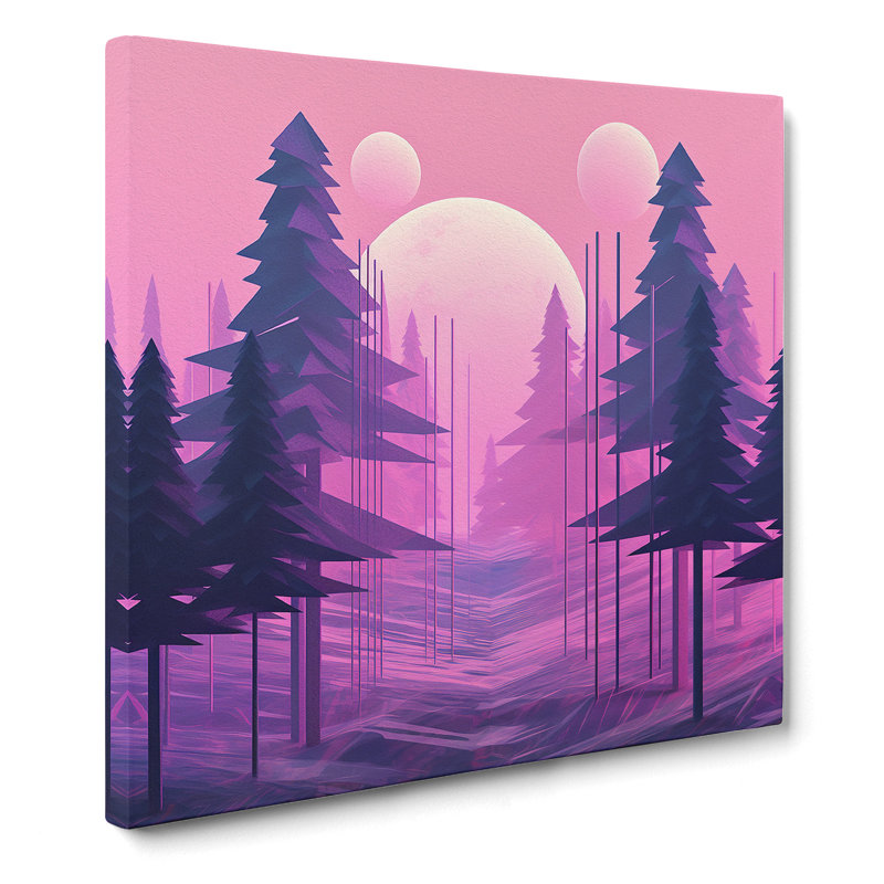 Forest Vaporwave No.2 - Wrapped Canvas