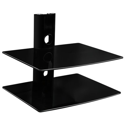 Montez-le! Système de tablettes murales doubles en verre trempé, H 4 po x l 17,5 po x P 14 po, noir