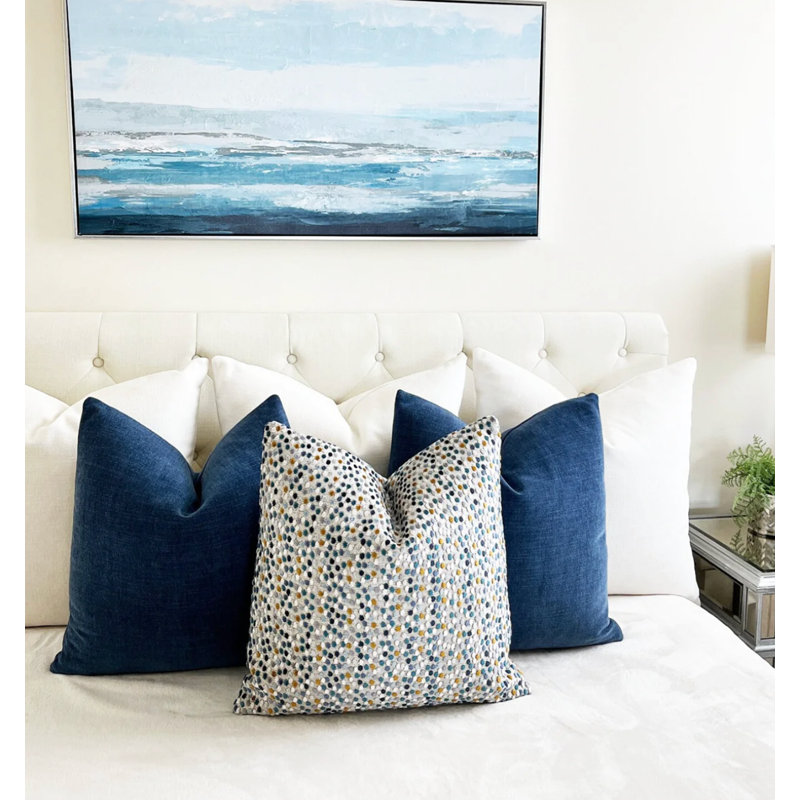 Housse de coussin Velvet Confetti, H 20 po x l 20 po, Bleu